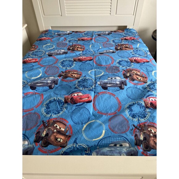 Jay Franco Cars Lightning Mc Queen Mater Flat Full Sized Flat Sheet Microfiber - Picture 1 of 3